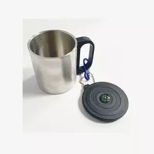 등산 스텐컵 200ml 컵 걸이식 나침반 등산컵 캠핑