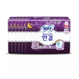 쏘피 바디피트 볼록맞춤 안심숙면 420 생리대 슈퍼롱10P 6팩