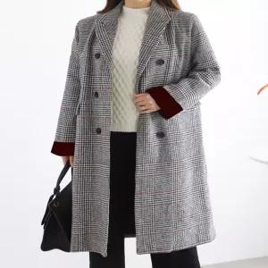 [모리스커밍홈]소매배색 글렌체크 울 롱코트_M2111CT702D_L4
