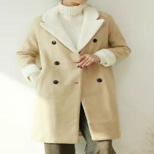 [모리스커밍홈]더블 배색 Fur카라 누빔코트_M2512CT609D