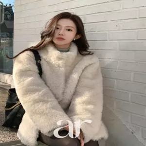 울함유 (보들퍼소재/하이넥/보온성up) 델리쥬 하이넥 시어링 퍼 하프 코트 ct1687
