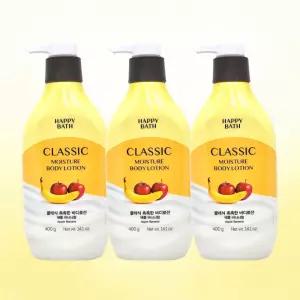 해피바스 촉촉한 바디로션 애플 바나나향 400ml 3개