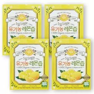 [셀러허브]홀베리 유기농 레몬즙 1일1레몬 4박스 56포 레몬수 착즙액 (S33306402)