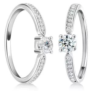 Absolute pearl Moissanite 여성용 반지 925 스털링 실버 약속 약혼 반지 솔리테어 실험실 성장 모이사나이