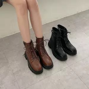 천연가죽 버클 스트랩 레이스업 워커힐 5.5cm