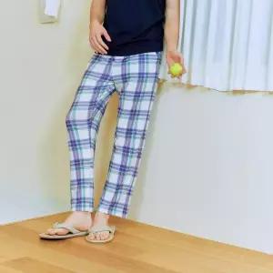 솔브(정상) 기분이 편안해지는 스판 베이직 체크 나염 남성 파자마 바지 SEP2452MW