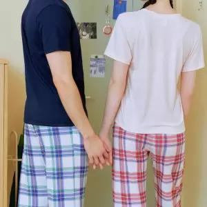 솔브(정상) 기분이 편안해지는 스판 베이직 체크 나염 커플 파자마 바지 SEP2452F SEP2452MW