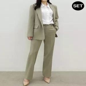 [모리스커밍홈][SET]베이직 싱글 투버튼자켓 일자핏 슬랙스 2종세트_M2602SE012A