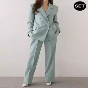 [모리스커밍홈][SET]트렌드 더블자켓 와이드 슬랙스 2종 세트_M2602SE011A