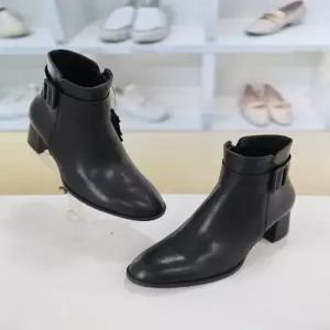 모던 소가죽 미들힐 여성 숏 앵클 부츠 6cm CDMD500922