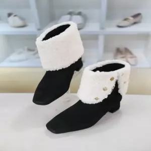 벨트장식 소가죽 청키힐 여성 앵클 부츠 4cm BLMD500964
