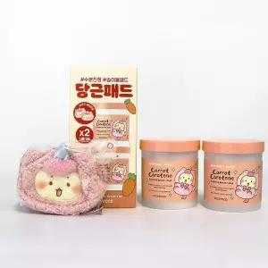 스킨푸드 캐롯 카로틴 카밍 워터 패드 60매 더블기획 (+망곰파우치)