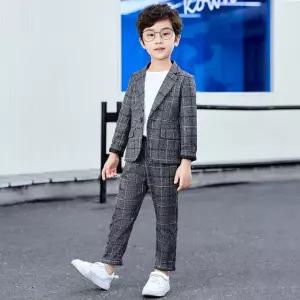 아동 남아 주니어 춘추복 체크 슈트