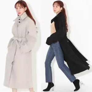 코트 자켓 점퍼 아우터 coat 모직 벨트 롱 캐시미어 여친룩 오버핏