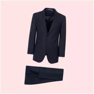 갤럭시 GX 울 스트라이프 슬림핏 수트 세트 네이비 (PS00136038R) 4645767