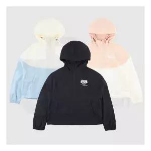 [르꼬끄] 여성 컬러블럭 스트레치 우븐 후드 아노락 QQ122OJK27 544957