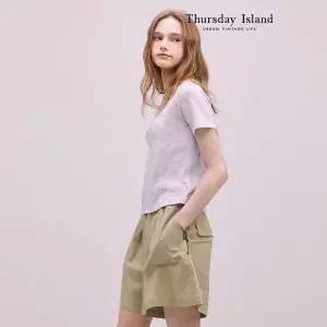 [Thursday Island] 가슴 셔링 슬림 티셔츠(T244MTS241W)