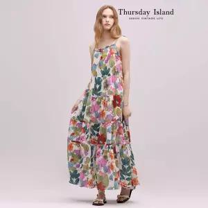 [Thursday Island] 플라워패턴 슬리브리스 원피스(T244MOP257W)