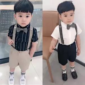 팜므 유아 정장 남아 아동 아기 여름버전 멜빵 정장 4종세트설날