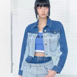 백화점 에고이스트 플라워 프린팅 포인트 투톤 데님자켓ES2DZ861