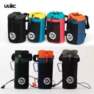 ULAC 자전거 핸들 바 가방 1/1.1L MTB 로드 스쿠터 C-HOLD 방수 스템 탈착식 스트립이있는 사이클링 물병