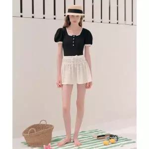 ROLAROLA FRILL COVER UP SWIM SKIRT IVORY 178124