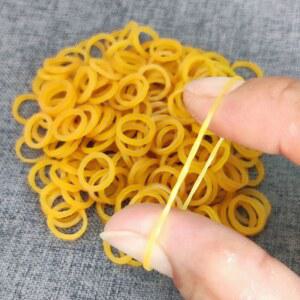 1000pcs 노란색 O 링 고무 밴드 Stretchable 1CM/0 라텍스 스트레치 4inch 용품 탄성