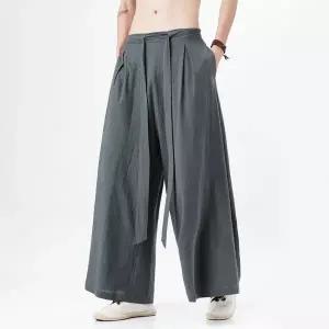 여름 팬츠 쿨 냉감 스타일 하라주쿠 리넨 린넨 코튼 바지 남자 일본 기모노 남성 streetwear 레트로 복고풍