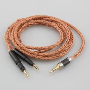 6.35mm 4.4mm 2.5mm 16 코어 7N OCC 투명 꼰 이어폰 헤드폰 케이블 오디오 테크니카 ATH-R70X