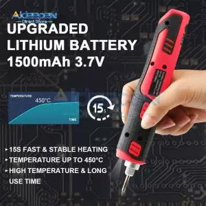 8W 휴대용 타입-C 충전식 인두기 1500mAh 배터리 최대 450도 가열 ° 전자 제품 수리 및 DIY 프로젝트용