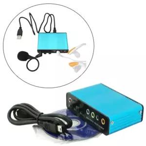 USB 20 광섬유 5 사운드 카드 오디오 어댑터 SPDIF 컨트롤러 PC 노트북 컴퓨터용 6 채널