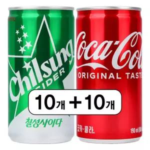 칠성사이다 190ml 2종 30캔 세트 20개