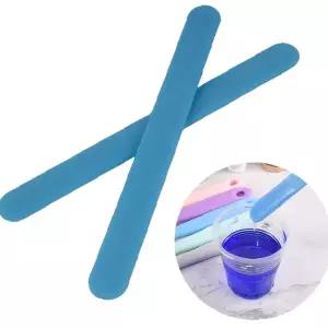 레진아트 혼합 도구 실리콘 재질 저어주는 막대 에폭시 페인트 믹싱 스틱 블루