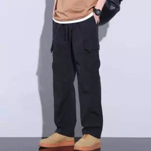 청바지 데님팬츠 남성 용 기모 안감 양쪽 빅포켓 밴딩 와이드 카고팬츠