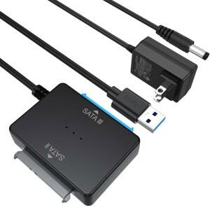 전원 공급 장치가 있는 SATA-USB 어댑터, 2.5인치 SSD 3.5인치 HDD 하드 디스크용 드라이브 도킹 스테이션, 복제기 데이터 전송 복구 컨버터 최대 20TB, UASP Seagate WD Toshiba 지원