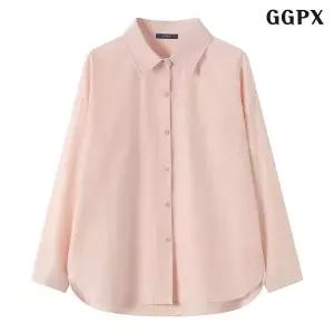 [GGPX]오버핏 카라넥 긴팔 베이직 셔츠 (GQBBA021D)