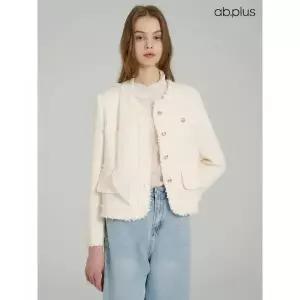 [ab.plus] 라운드 단추 포인트 트위드 자켓 LSA5MJ33A