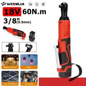 전동라쳇 충전식 임팩 드릴 WONIUA 60N.m 18V 무선 전기 스크루드라이버 렌치 3/8 인치 직각 래칫 제거 나