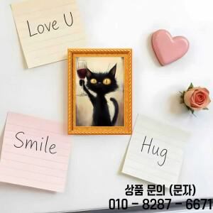 빈티지 검은 고양이 냉장고 자석 1개 와인 신사 장식 스티커 맞춤형 주방 메시지 우아한 술꾼