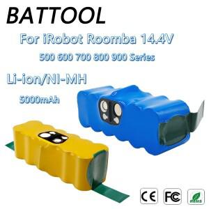 5000mAh 14.4V 진공 청소기 배터리 iRobot Roomba 500 600 700 800 900 시리즈 510 530 550 650 770 780 79