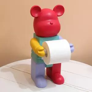 두루마리 휴지 걸이 인테리어 장식품 곰 휴지걸이 오브제 선반형 트랜드 무광 곰돌이