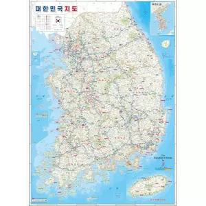 대한민국지도 코팅 - 우리나라 전국 도로 여행 전도