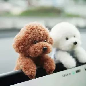 모니터인형 귀여운 강아지 메인보드 장식 반려견 악세서리 화이트 푸들  미니 도그
