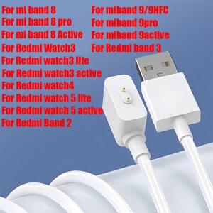 호환 스마트 밴드 8, 9 8pro, 9 8 액티브/밴드 2 Redmi Watch 5 3 액티브 시계 4 범용 USB 충전 케이블용 자기 충전기