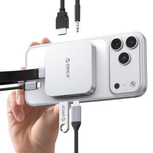 [미국배송] ORICO 10GBPS 마그네틱 M.2 도킹 스테이션 6IN1 USB C HUB & 2230 NVME 인클로저(HDMI 4K@60HZ USBA&C 3.2 100W PD AUX 아이폰호환 17 / 16 15 PRO MAX용 USBC 도크)