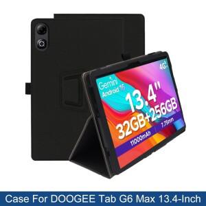 DOOGEE Tab G6 Max 13.4인치용 Funda 케이스 연필 홀더와 손목 스트랩 접이식 스탠드 보호커버 PU 완전