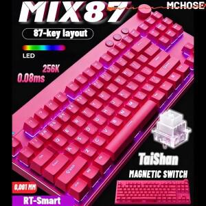 MCHOSE MIX87 유선 게이밍 키보드 마그네틱 스위치 8K+256K e스포츠 0.08ms 저지연 커스텀 액세서리