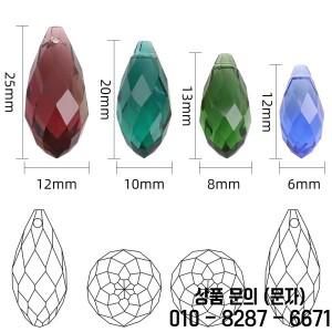 10x20/12x25mm 유리 눈물 드롭 비즈 배 모양면 된 크리스탈 물방울 펜던트 DIY 쥬얼리 귀걸이 용품 만들기