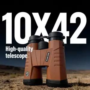 필드스코프 망원경 SUNCORE 10배율 42MM 갖춘 접이식 관람스포츠용 등산용 대물렌 오렌지