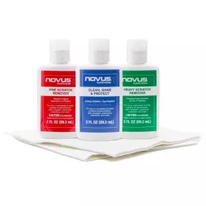NOVUS-PK1-2 플라스틱 클린 샤인 1 미세 스크래치 제거제 2 무거운 3 폴리시 메이트 팩 2온스 병